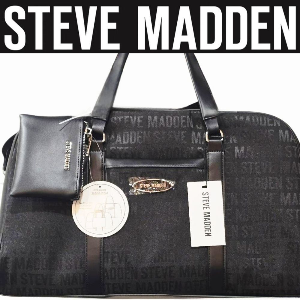 Steve Madden BAramina Logo Weekender Bag- Black